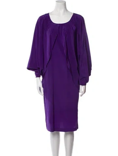 Pre-owned Keni Valenti Vintage Knee-length Dress In Purple