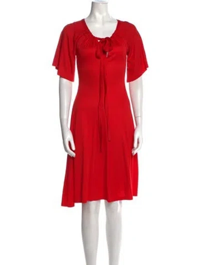Pre-owned Keni Valenti Vintage Knee-length Dress In Red