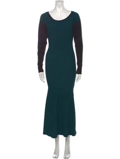 Pre-owned Keni Valenti Vintage Long Dress In Green