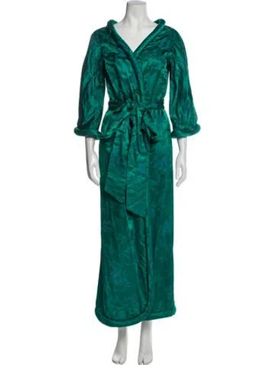 Pre-owned Keni Valenti Vintage Long Dress In Green