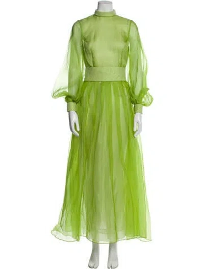 Pre-owned Keni Valenti Vintage Long Dress In Green