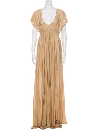 Pre-owned Keni Valenti Vintage Long Dress In Neutral