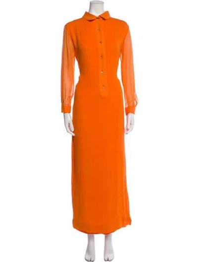 Pre-owned Keni Valenti Vintage Long Dress In Orange