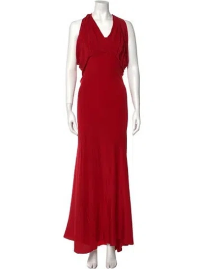 Pre-owned Keni Valenti Vintage Long Dress In Red