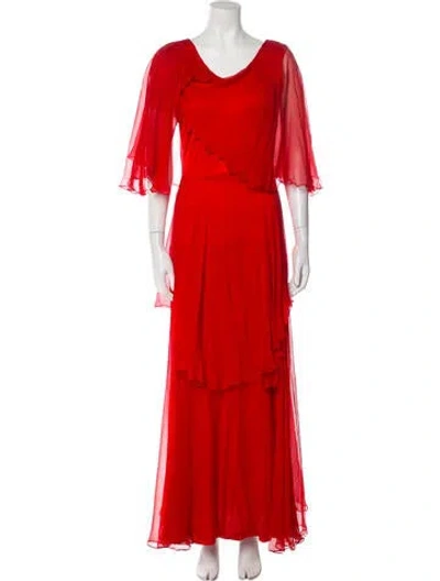 Pre-owned Keni Valenti Vintage Long Dress In Red