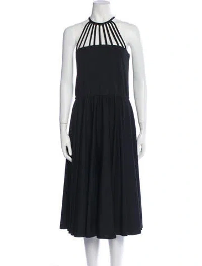Pre-owned Keni Valenti Vintage Midi Length Dress In Black