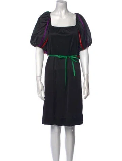 Pre-owned Keni Valenti Vintage Midi Length Dress In Black