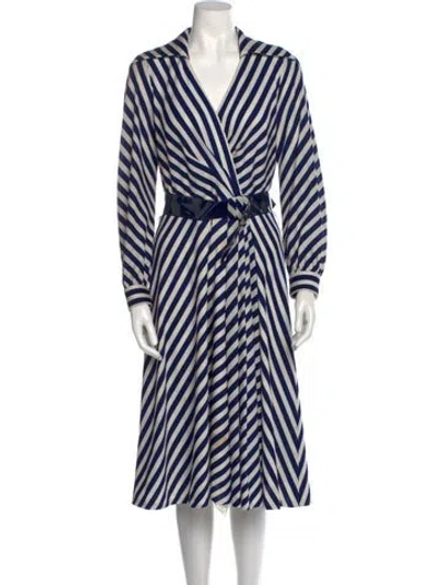 Pre-owned Keni Valenti Vintage Midi Length Dress In Blue