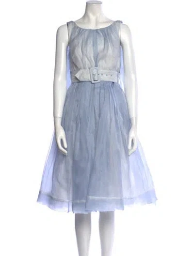 Pre-owned Keni Valenti Vintage Midi Length Dress In Blue