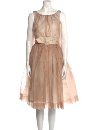 Pre-owned Keni Valenti Vintage Midi Length Dress In Neutral
