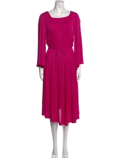 Pre-owned Keni Valenti Vintage Midi Length Dress In Pink