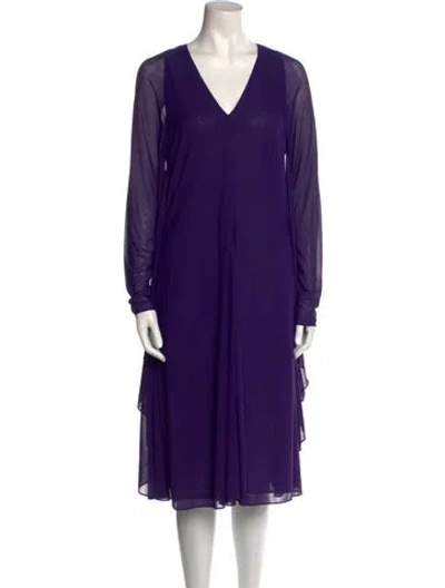Pre-owned Keni Valenti Vintage Midi Length Dress In Purple