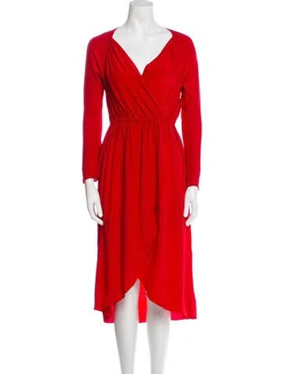 Pre-owned Keni Valenti Vintage Midi Length Dress In Red