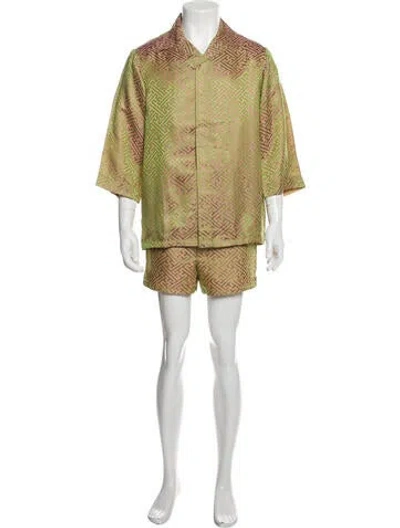 Pre-owned Keni Valenti Vintage Printed Pajama Set In Neutral