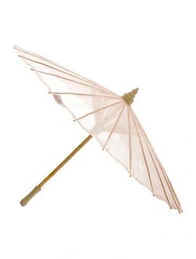 Pre-owned Keni Valenti Vintage Wood Parasol In Brown