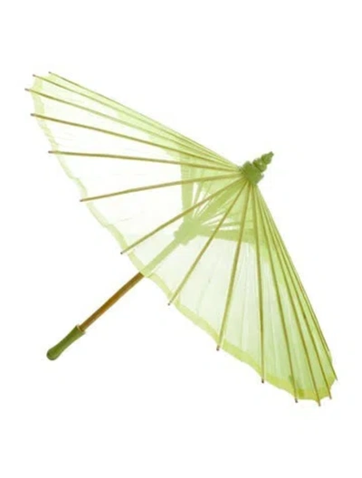 Pre-owned Keni Valenti Vintage Wood Parasol In Green