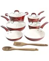 Kenmore 12pc Aluminum Nonstick Cookware Set In Red