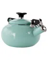 Kenmore 1.5qt Enamel On Steel Whistling Tea Kettle In Blue