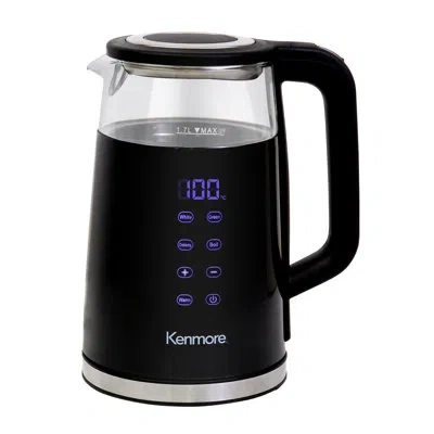 Kenmore 1.7l Glass Electric Kettle, Digital Temperature Control With 4 Pre-sets, Black