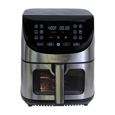 Kenmore 8 Qt Digital Air Fryer With 12 Cooking Presets, Stainless Steel In Matte Black