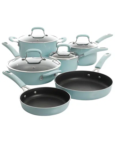 Kenmore Elite Andover 10pc Nonstick Aluminum Cookware Set In Blue
