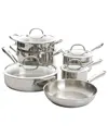 Kenmore Elite Devon 10pc Heavy Gauge Stainless Steel Cookware Set In Silver