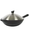 Kenmore Eugene 13in Nonstick Cast Aluminum Wok With Stainless Steel Lid