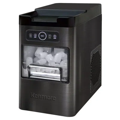 Kenmore Front-load Countertop Ice Maker 26lb/24hr Black Stainless Steel