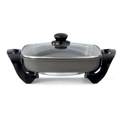 Kenmore Non-stick Electric Skillet With Glass Lid 12x12" Black And Gray In Black;gray