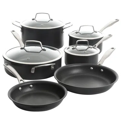 Kenmore Pro Pro Arbor Heights 10 Piece Nonstick Aluminum Cookware Set In Black