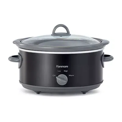 Kenmore Slow Cooker- 5 Qt (4.7l)- Easy To Use- Dial Control- Black