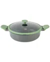 Kenmore Theodore 6.5qt Nonstick Cast Aluminum Divided Hot Pot Pan With Lid