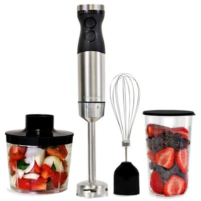 Kenmore Variable Speed Hand Immersion Blender With Food Chopper And Whisk In Silver