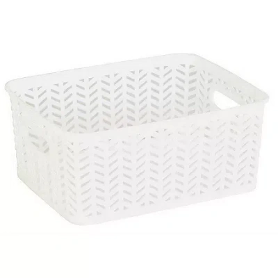 Kennedy International 8" X 10" Weave Storage Box In White