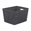 Kennedy International Black Weave Storage Box In Gray
