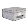 Kennedy International Gray Patterned Storage Box In Gray