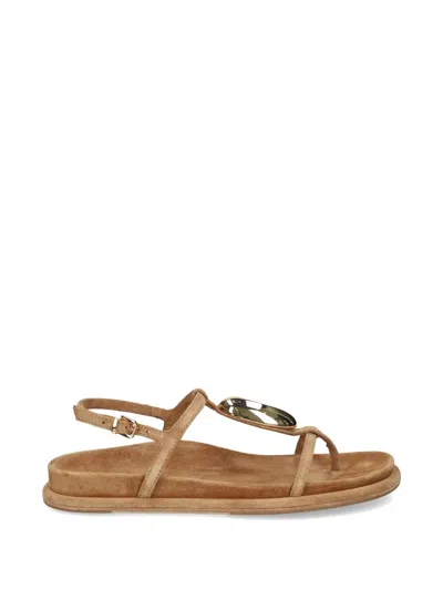 Kennel & Schmenger Aily Embellished Suede Sandals In Brown