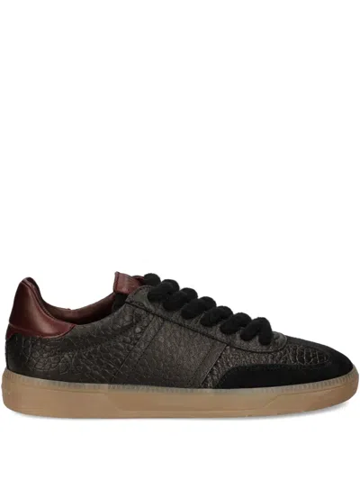 Kennel & Schmenger Croc-effect Lace-up Sneakers In Black