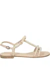 Kennel & Schmenger Elle Pearl-embellished Bow Sandals In Neutral