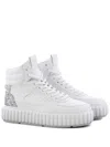 Kennel & Schmenger Glitter-panel High-top Sneakers In White