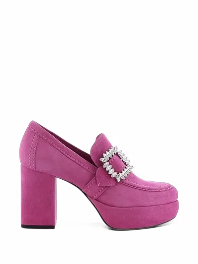 Kennel & Schmenger Indie Crystal-buckle Platform Pumps In Pink