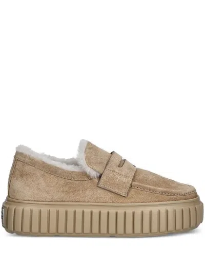 Kennel & Schmenger Lined Platform Loafers In Brown