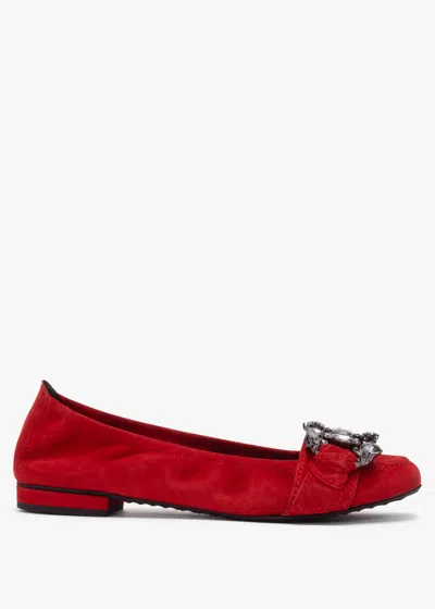 Kennel & Schmenger Malu Jewel Embellished Rosso Smoke Suede Pumps Size In Red Suede