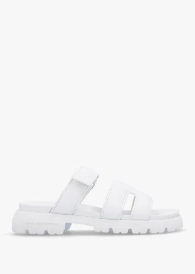 Kennel & Schmenger Skill Bianco Leather Chunky Mules In White Leather