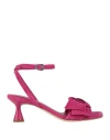 Kennel & Schmenger Woman Sandals Fuchsia Size 8 Leather In Black