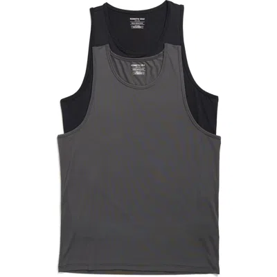 Kenneth Cole 2-pack Mesh Tanks In Black