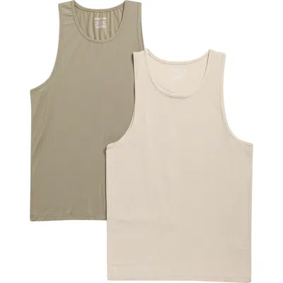 Kenneth Cole 2-pack Mesh Tanks In Brown