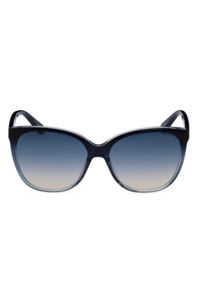 Kenneth Cole 56mm Gradient Cat Eye Sunglasses In Blue / Gradient Blue