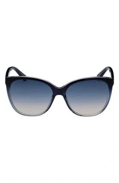 Kenneth Cole 56mm Gradient Cat Eye Sunglasses In Blue