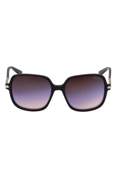 Kenneth Cole 56mm Gradient Rectangular Sunglasses In Black